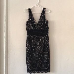 Moda International Lacy Formal Little Black Dress